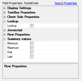 Typical Properties Dialog